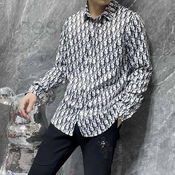 

men's casual shirts designer fashion brand shirt 2022 spring autumn new product bullet screen letter classic printed long sleeve men&#0, White;black