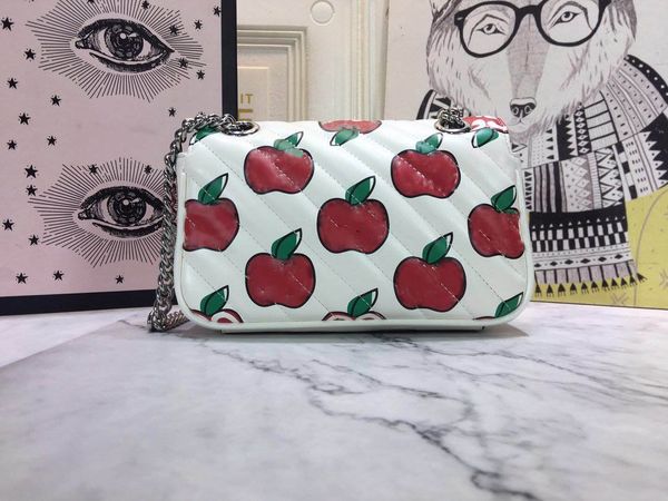 

3a quality shoulder tote bag designer luxury apple chain 446744 crossbody pvc canvas leather beige red multi color fashion woman totes bags