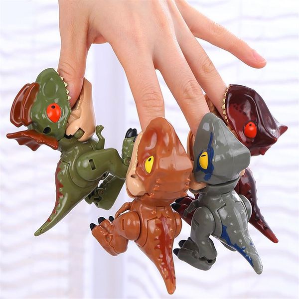 

4pcs lot q dinosaur transformation toys cartoon tyrannosaurus action figures realistic reborn dolls for boys girls birthday christ254o
