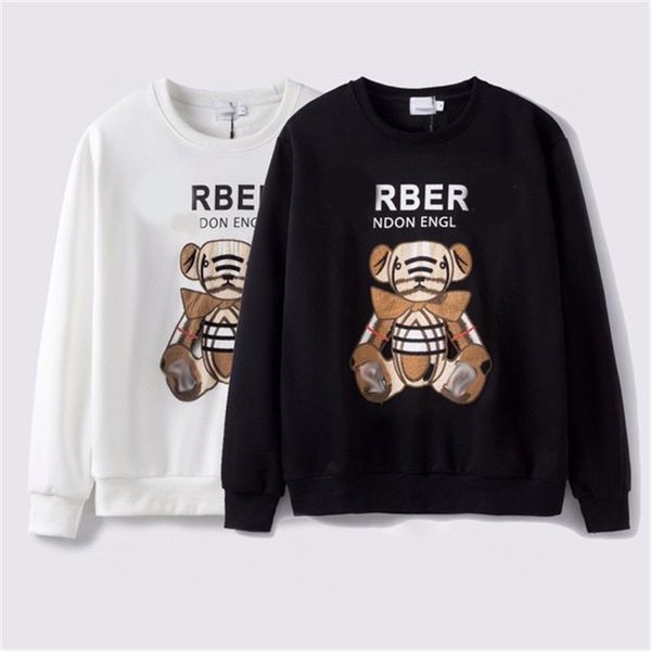 

2022 reflective three-dimensional letters sweatshirts men and women oversize hoodie couple fleece sweater m-3xl, Black