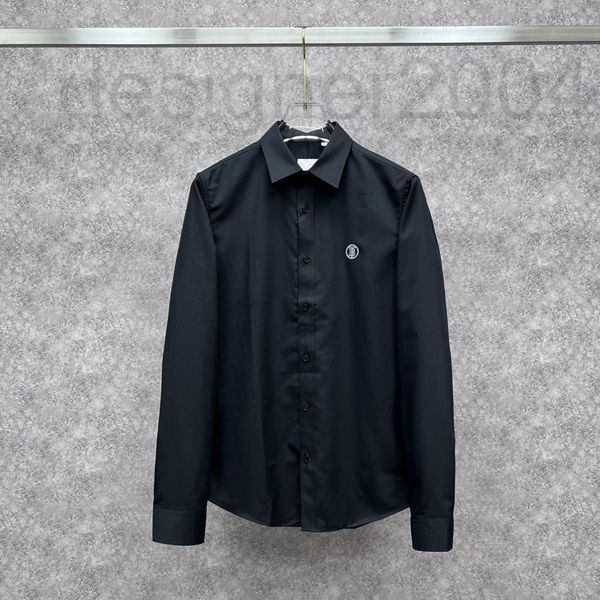 

men's casual shirts designer chaopai 2022 spring and autumn new tb badge embroidered shirt business casual non iron men's solid co, White;black