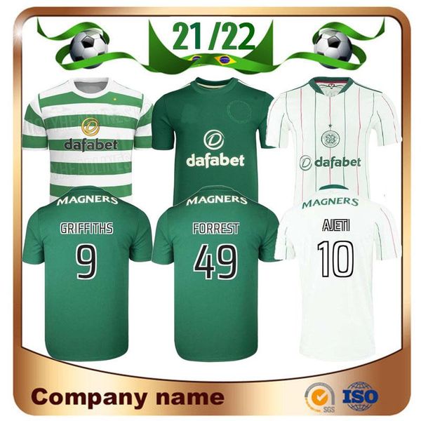 

college wear 21/22 celtic ajeti turnbull soccer jerseys 2021 home green edouard johnston griffiths mcgregor maillots de foot forrest footbal, Black