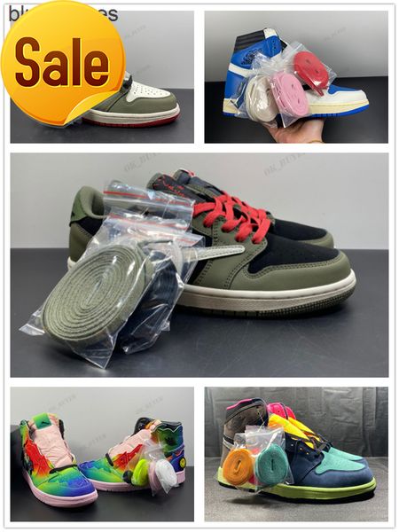 

sports boots travis scotts high basketball shoes 1 1s mens sneakers chicago white wolf grey sail cactus reverse mid milan infrared 23 turf o, Black