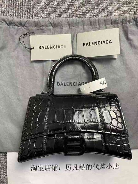 

designer bags baleciga luxury tote shopping bag black smooth leather embossed messenger portable hourglass bag large capacity 2022 new fashi