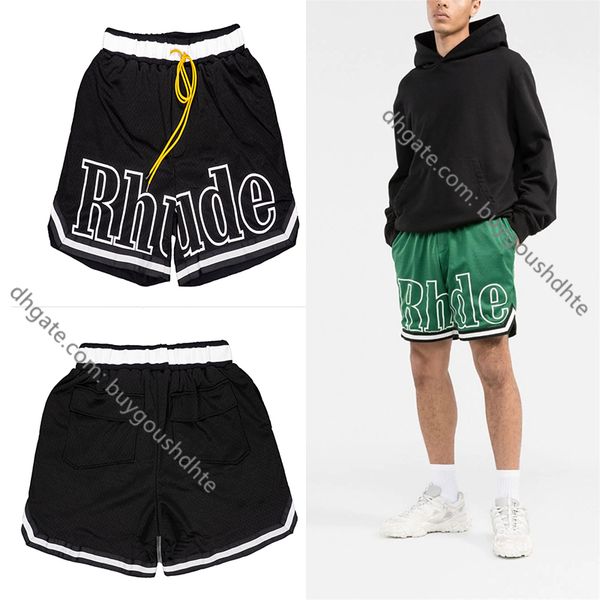 

22ss rhude shorts high street retro large shorts men's and women's sports casual shorts rd22, White;black