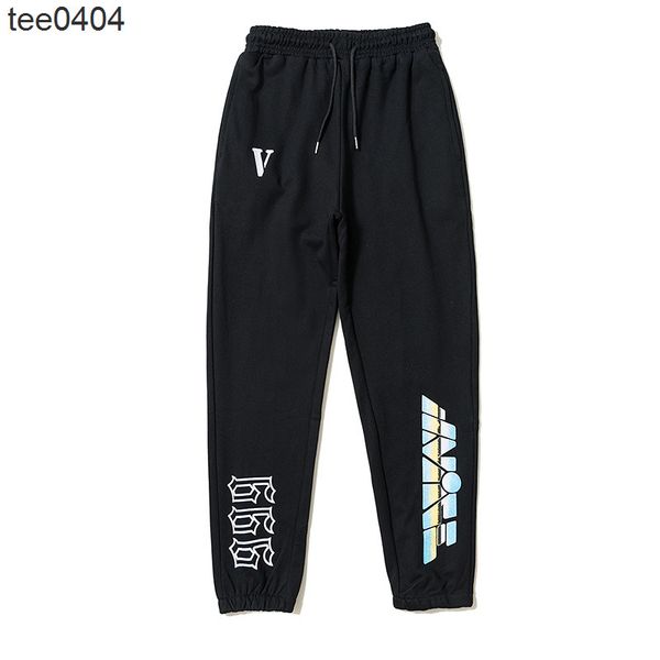 

chaopai vloness999 large v pants embroidery casual men and women lovers hip hop loose cotton pants, Black