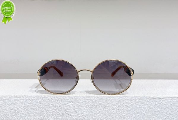 

designer brand sunglasses selling luxury digner for woman women lady eyewear 167s style colored beads metal round frame uv400 protective len, White;black