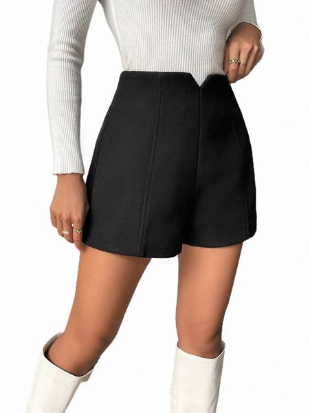 

women's shorts high waist asymmetrical waist shorts 67es#, White;black