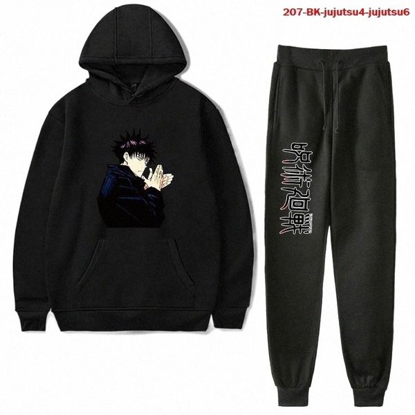 

men's tracksuits men's tracksuits jujutsu kaisen hoodie tracksuit 2 pieces set long sleeve women men's hoodies sweatpants jap, Gray