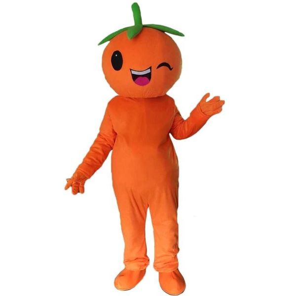 

2022 friuts orange mascot costume halloween christmas fancy party cartoon character outfit suit women men dress carnival adults, Red;yellow