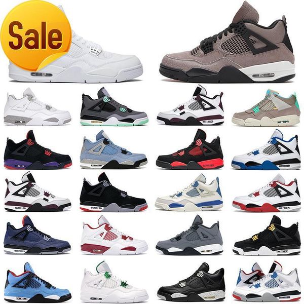 

boots sports 2021 men women basketball shoes 4 4s red thunder sail military black cat white oreo pure money dark marina blue mocha