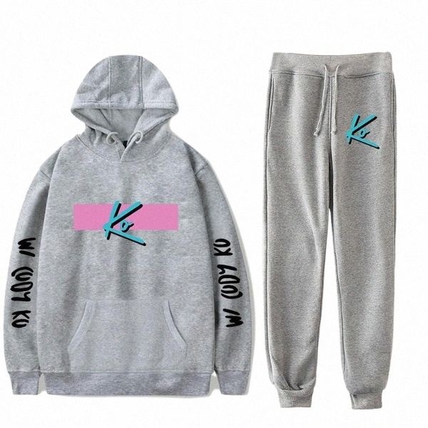 

men's tracksuits men's tracksuits fundy spring letter printing all-match casual sport hoodie sportswear sweatshirt and trousers tw, Gray