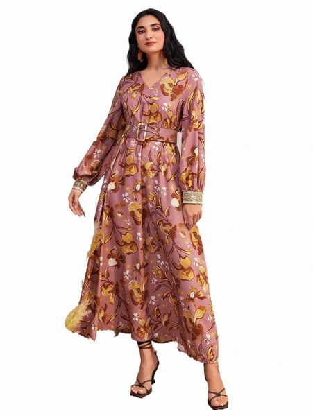 

casual dresses modely floral print lantern sleeve dress x1lo#, Black;gray