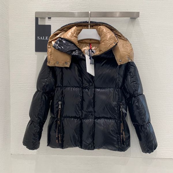

fw women jacket coatss down denim terry parkas lady coat womens blazers triangle budge winter thick coats long sleeves windbraker style 002s, Black