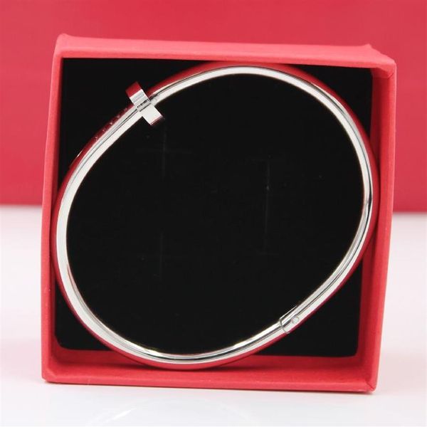 

stainless steel cuff gold color crystal bracelets luxury stylish screws bangle for women girl decoration jewelry accessory gift wi320c, White