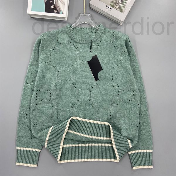 

women's sweaters designer light green letter hollow knit round neck long sleeve pullover sweater for men and women lazy style new autum, White;black
