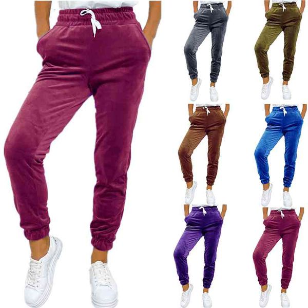 

women's pants capris autumn women's pants are versatile foot binding elastic lace up breathable casual sportswear k60p, Black;white