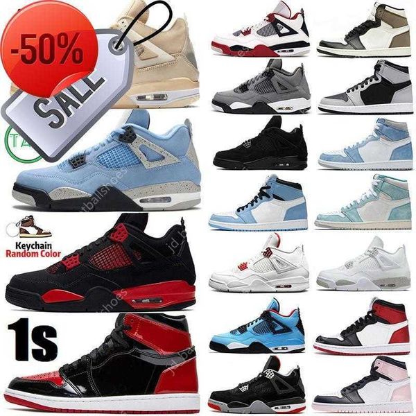 

boots 2022 patent bred 4 4s sail mens basketball shoes sneakers university blue hyper royal black cat silver toe bred dark mocha fire red me