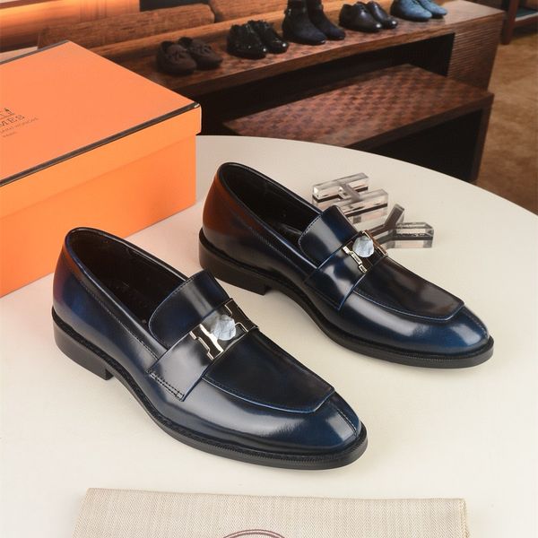 

38model luxury brand penny loafers casual shoes slip on leather designer dress shoes big size 38-45 brogue carving loafer driving party, Black