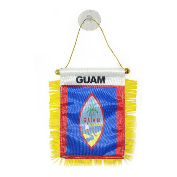 

guam mini flag banner 10x15 cm premium polyester pennant with suction cup for home office door decor