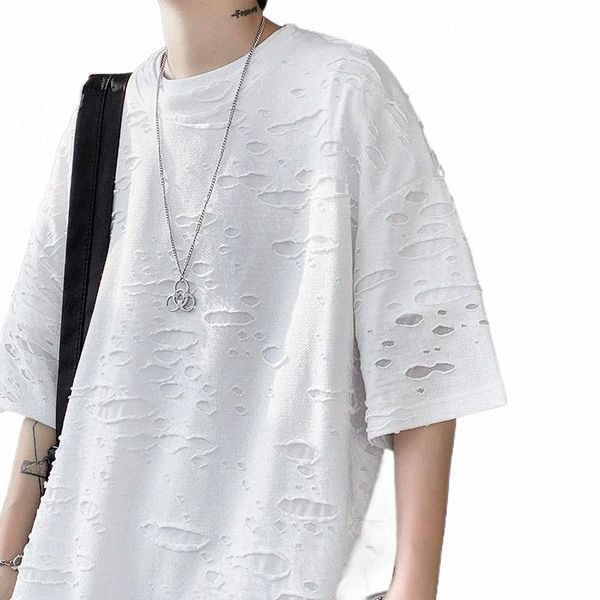 

men's tracksuits men's tracksuits summer tracksuit t shirt shorts fashion hole decor man creativity sportswear men sets male caus, Gray