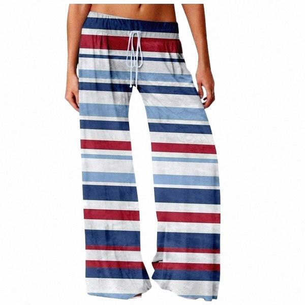 

women's pants & capris women's pants & capris women's streetwear bohemian print wide-leg plus size casual 3d horizontal strip, Black;white