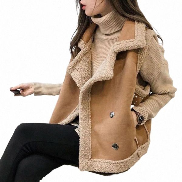 

women's vests women's vests winter gilet autumn waistcoat thick sleeveless jacket warm plus size loose vest suede coat female over, Black;white