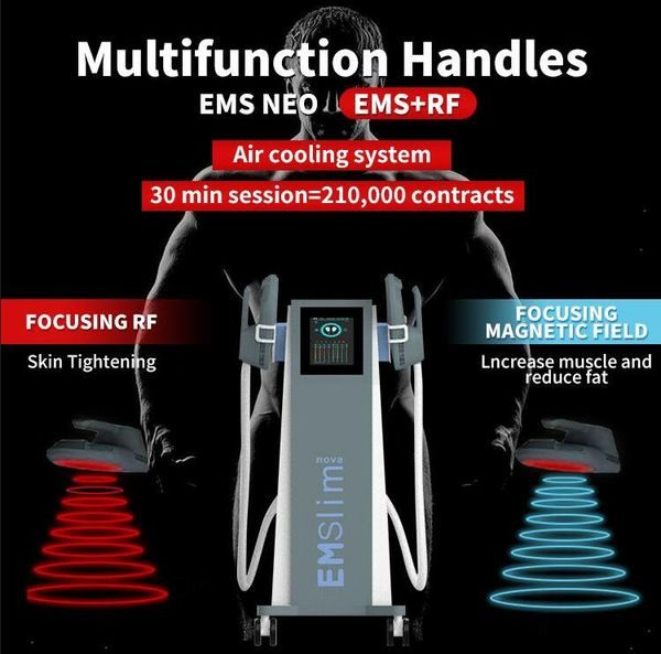 

clinic use emslim nova slimming 4 handles with rf cushion hi-emt body shape ems sculpt build muscles electromagnetic stimulator weight loss