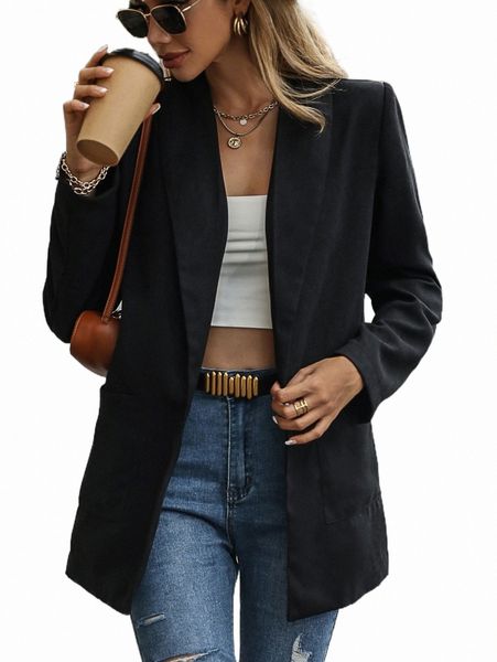 

women's two piece pants lapel neck single button blazer 41nv#, White