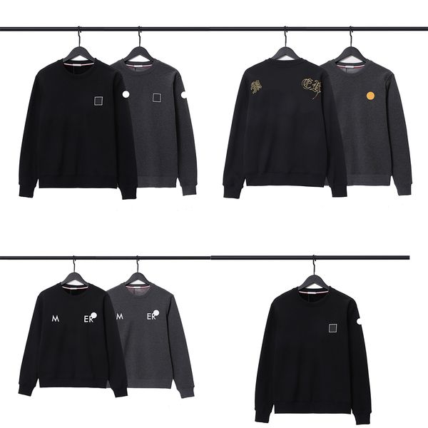

designer maya brand men's hoodies fashion embroidered badges women's pullovers cotton clothing labels complete, Black