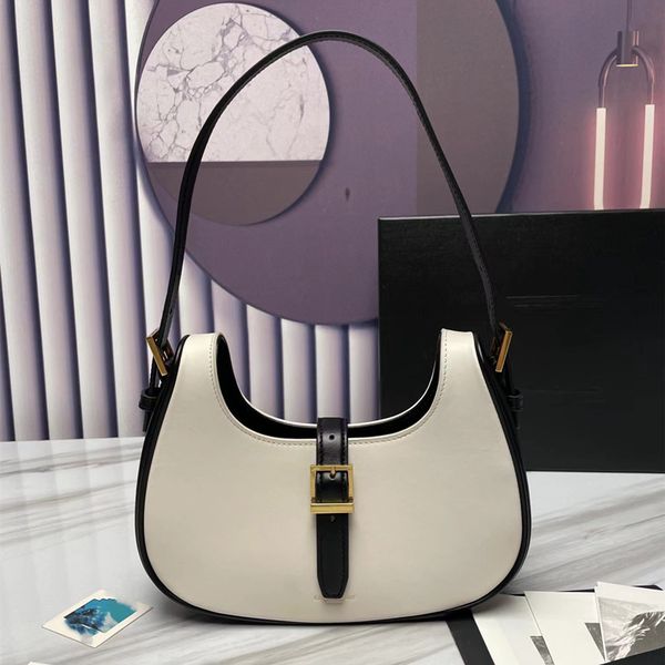 

7a r luxury women's underarm bag leather hobo panda color matching splicing one shoulder minimalist classic fashion brand bag original