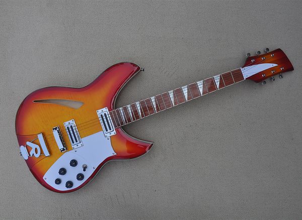 

6 strings natural electric guitar with rosewood fretboard flame maple veneer