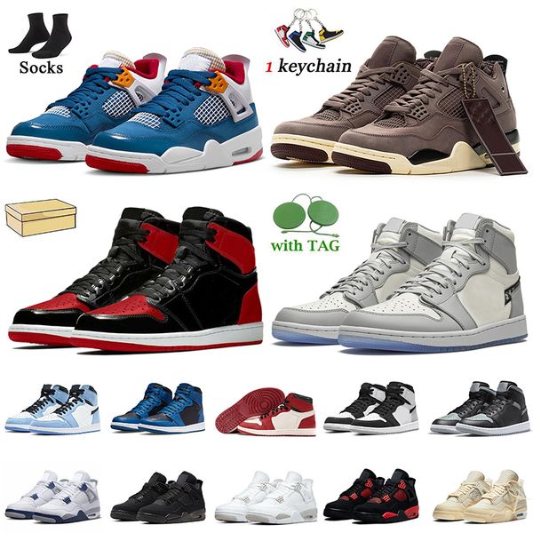 

2022 with box jumpman 1 4 basketball shoes 4s messy room a ma maniere black cat size 13 mens trainers 1s patent bred denim university blue c