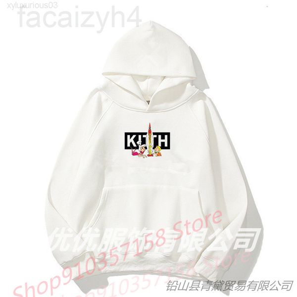 

hoodie men's sweatshirts kit cartoon alphabet printed sweatshirt harajuku sweater kith qj1l, Black