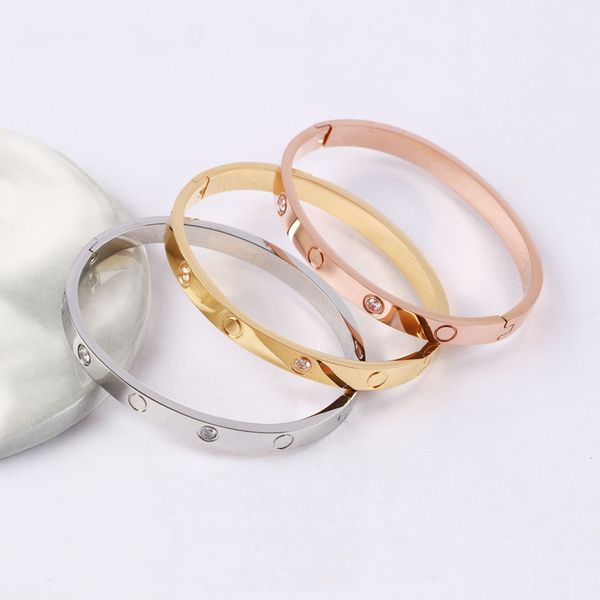 

fashion jewelry lover couple bangle bracelet titanium steel gold color cross screw bracelets bangles for men women jewelry s220, Black
