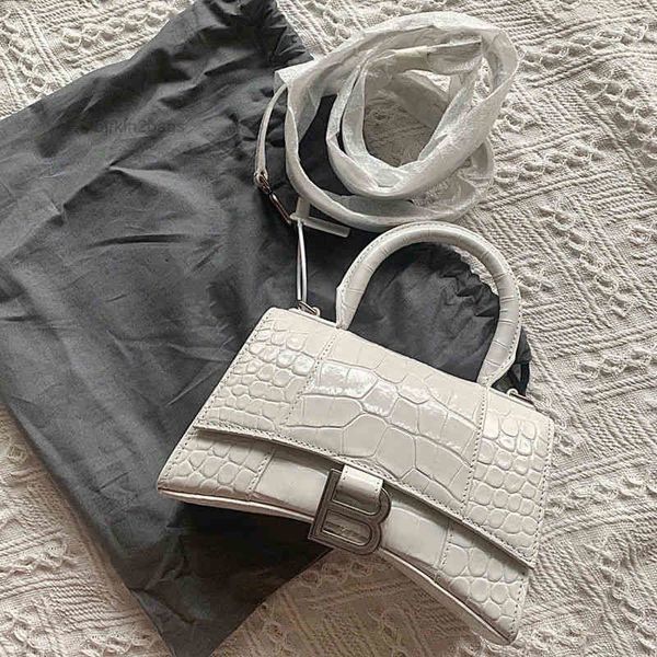 

designer evening bag hobo wrist messenger balencaigaas hourgalss leather hourglass women's summer 2022 crocodile pattern hand-held hand