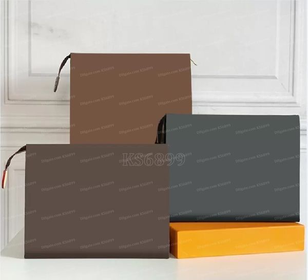 

clutch bags handbag travel toiletry pouch 26cm protection makeup women leather waterproof cosmetic bag for woman with dust bag