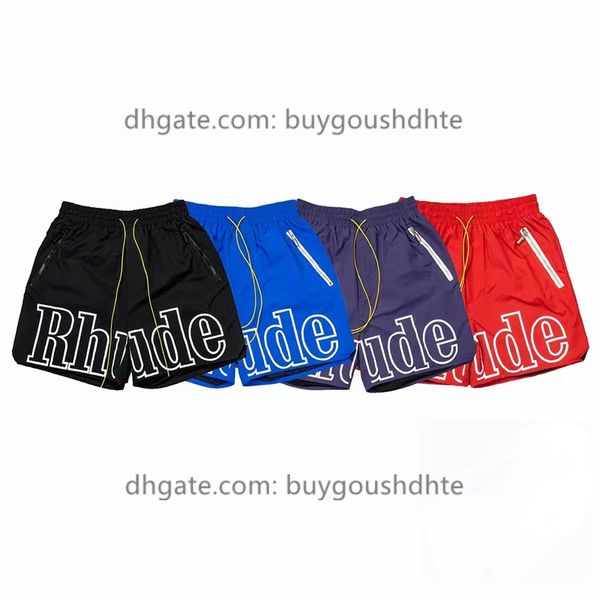 

2022ss multicolor rhude fashion shorts men 1 1 rh women shorts mesh breeches inside tag label men clothing, White;black