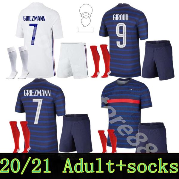 

college wear kits 2021 france mbappe griezmann pogba jerseys 21 22 soccer jersey kante football shirts thauvin maillot de foot, Black