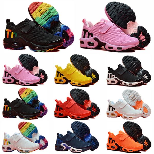 

toddler kids mercurial tn breathable tn plus rainbow mesh sports sneakers children sport shoes trainers198x, Black