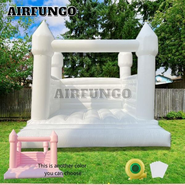 

commercial inflatable white wedding jumper pvc playhouse bouncy castle moon party house bridal bounce event jumping bouncers with 232l