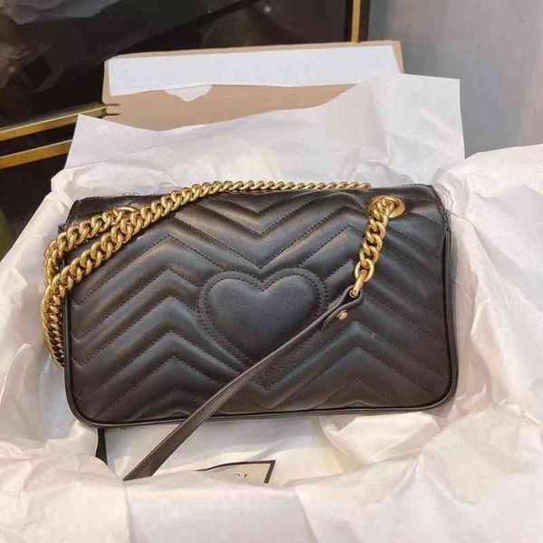 

messenger bags designer leather marmont double chain bag love cowhide wavy pattern sling shoulder diagonal span women's handbags