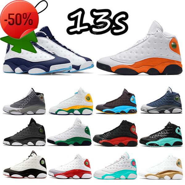 

boots 13 13s mens basketball shoes sneakers dark powder blue gold glitter starfish flint chicago island lucky green hyper royal dmp, Black