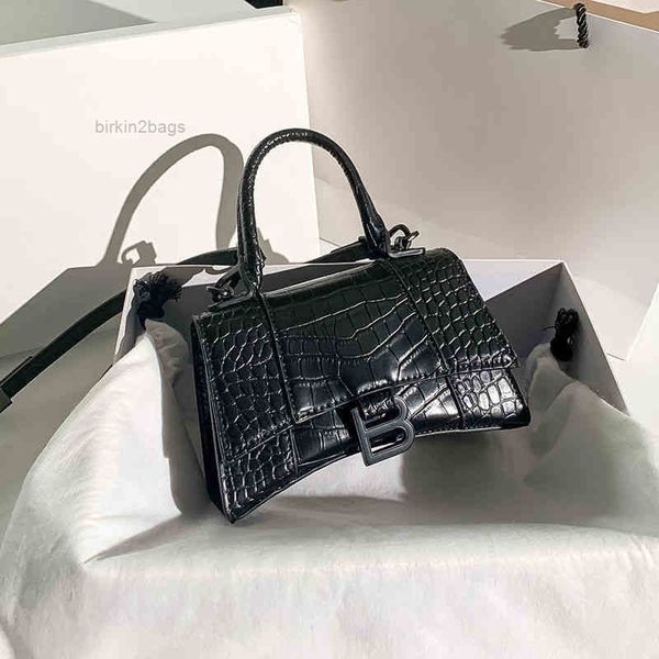 

designer evening bag hobo wrist messenger balencaigaas hourgalss leather hourglass women's summer 2022 crocodile pattern hand-held hand