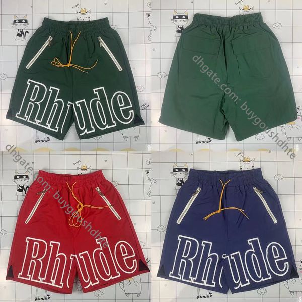 

rhude casual shorts men women drawstring big streetwear shorts beach rhude shorts rd22, White;black