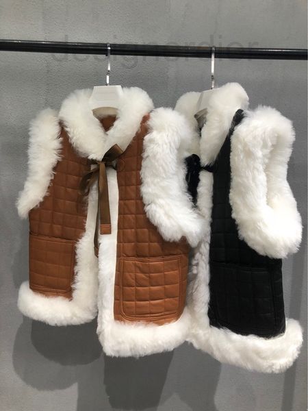 

women's jackets designer ce home 2021 haining winter new wool leather sheepskin vest wide version temperament versatile loose woman cek, Black;brown