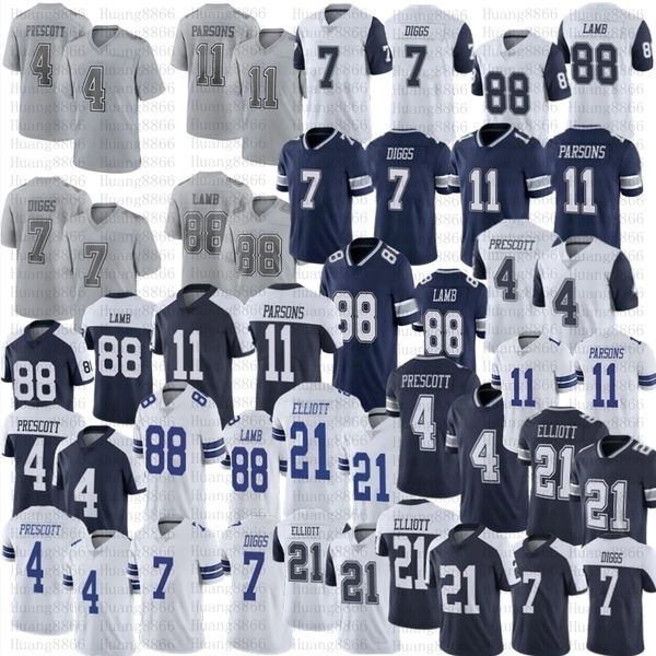 

men women youth ceedee lamb micah parsons football jersey cowboyes dak prescott jersey ezekiel elliott trevon diggs stitched jerseys, Black;red