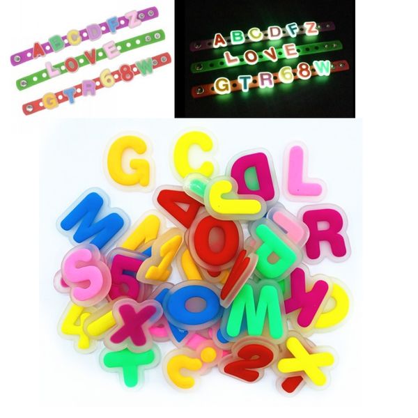 

glow in the dark croc jibz charms luminous 2d pvc shoe accessories decorations fluorescent clog pins shoes buckles charms fit kids sandals s, White;pink