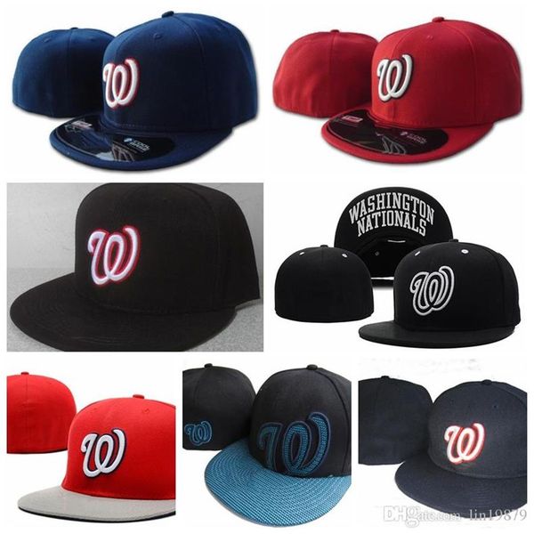 

nationals w letter baseball caps bone casquette hip hop for men women gorras chapeu fitted hats292a, Blue;gray
