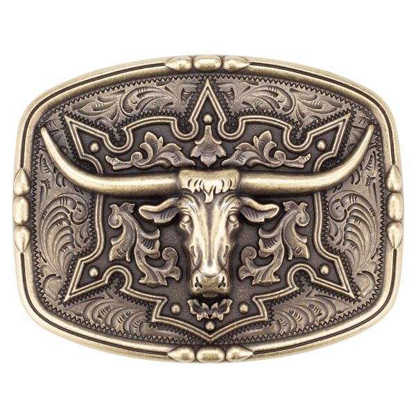 

western cowboy rodeo cow alloy belt buckle for men belt accessories, Slivery;black